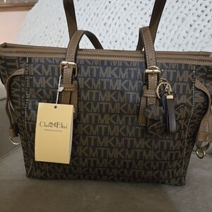Brown Monogram Tote Bag